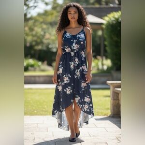Floral Navy Blue Dress